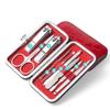9pcs Nail Clipper Set Household Stainless Steel Ear Spoon Nail Clipper and Nail Repair Tool,red view 1