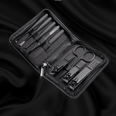 9pcs Nail Clipper Set Household Stainless Steel Ear Spoon Manicure Cutters Portable Manicure Nail Scissors Clipper Trimmers Set,A