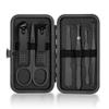 Black Nail Clipper Set Stainless Steel Manicure Nail Scissors Pedicure Kit Nippers Trimmer Care Tool with Travel Case Kit,7PCS Black view 1
