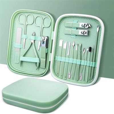 18Pcs Sharp Nail Clipper Set Household Pedicure Tool Nails Scissors Simple Portable Women Men Manicure Cuticle Remover,Light Green