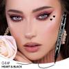 BINGBRUSH Double-head Liquid Stamp Eyeliner Pencil, Colors Flowers Heart Moon Star Shapes Face Stamps Makeup Colorful Waterproof Slim Gel Felt Tip High Pigment Liquid Eyeliner (04#Heart Shape&Black) view 2