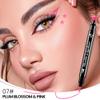 BINGBRUSH Double-head Liquid Stamp Eyeliner Pencil, Colors Flowers Heart Moon Star Shapes Face Stamps Makeup Colorful Waterproof Slim Gel Felt Tip High Pigment Liquid Eyeliner (07#Flower&Pink) view 2