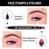 BINGBRUSH Double-head Liquid Stamp Eyeliner Pencil, Colors Flowers Heart Moon Star Shapes Face Stamps Makeup Colorful Waterproof Slim Gel Felt Tip High Pigment Liquid Eyeliner (07#Flower&Pink) view 3