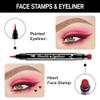 BINGBRUSH Double-head Liquid Stamp Red Eyeliner Pencil, Colors Flowers Heart Moon Star Shapes Face Stamps Makeup Colorful Waterproof Slim Gel Felt Tip High Pigment Liquid Eyeliner(08#Heart Shape&Red) view 3