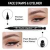 BINGBRUSH Double-head Liquid Stamp Eyeliner Pencil, Colors Flowers Heart Moon Star Shapes Face Stamps Makeup Colorful Waterproof Slim Gel Felt Tip High Pigment Liquid Eyeliner (03#Flower&Black) view 3