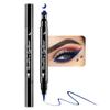 BINGBRUSH Double-head Liquid Stamp Eyeliner Pencil, Colors Flowers Heart Moon Star Shapes Face Stamps Makeup Colorful Waterproof Slim Gel Felt Tip High Pigment Liquid Eyeliner (06#Moon&Blue) view 1
