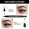 BINGBRUSH Double-head Liquid Stamp Eyeliner Pencil, Colors Flowers Heart Moon Star Shapes Face Stamps Makeup Colorful Waterproof Slim Gel Felt Tip High Pigment Liquid Eyeliner (02#Moon&Black) view 3