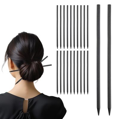 22 Pack Chopsticks for Hair Bun Chinese Hair Sticks, Black Wood Hair Sticks Chopsticks, Pencil Long Hairpins Hair Clips for Hairstyles Decorative Accessories for Women Girls