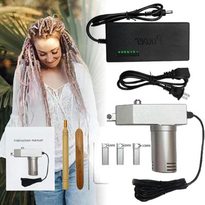 LGEOELIAS Electric Dreadlock Machine, Dreadlock Machine, DIY Dreadlocks Braiding Hair Extensions/Electric Dreadlock Machine with 3 Replacement Head, Fast&Safe Dreadlock Machine-.