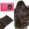 WENNALIFE Clip in Hair Extensions Real Human Hair, 22 Inch 120g 7pcs Human Hair Extensions Clip In Human Hair, Cool Dark Brown Clip In Real Hair Coloured Remy Human view 1