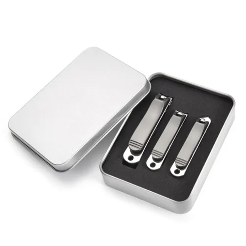 3Pcs Nail Art Clippers with Box Manicure Pedicure Trimmer Set Stainless Steel Nail Cutter Care Tools,89 with Box,A