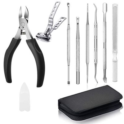 8PCS Nail Clipper Set Stainless Steel Toenail Clippers Thick Ingrown Toe Nail Heavy Duty Precision Nail Scissor Cut Toenail Tool,1 Set