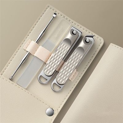 4pcs Nail File Nail Scissors Clipper Manicure Pedicure Kit Convenient to Use Manicure Set Sturdy for Travelling,White,A