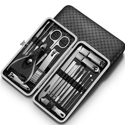 19 In1 Stainless Steel Manicure Set Nail Clipper Kit of Pedicure Tools Ingrown Nail Trimmer Sets Kits,Black