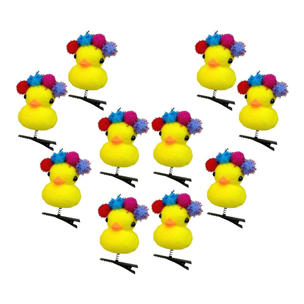 10 Cartoon Duck Plush Hairpin | Little Yellow Duck Hairpin,Soft Yellow Duck Hair Pins,Duck Hair Clips,Funny Plush Yellow Duck Hair Barrettes For Thick Thin Short Long Hair Unique