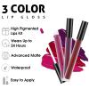 BADCOLOR 3 Colors Matte Liquid Lipstick Set, Purple Burgundy Rose Red Halloween Makeup, High Impact Long Lasting Lip Stain Velvet Nonstick Cup Smudge Proof & Waterproof Lip Gloss Set view 2