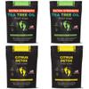 DAILY REMEDY 4-Pack Foot Soak Set - 2 Extra Strength Tea Tree Oil & 2 Citrus Detox - Made In USA - Soothes Tired Feet, Athletes Foot, Stubborn Foot Odor, Softens Calluses & Refreshes & Detoxifies view 1