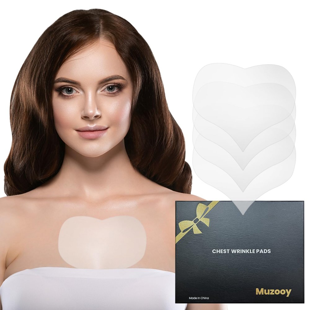 Auxbales Chest Wrinkle Pads 4 Pack Reusable | Medical Grade Anti-Wrinkle Patches | Hypoallergenic & Long-Lasting | Smooth & Youthful Skin | Silicone Chest Patches for Wrinkles