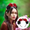 LUOZZY 2 PCS Halloween Crown Headband Gothic Skull Hair Accessories Halloween Rose Flower Headband Day of The Dead Headpiece for Women Girls view 3