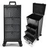 Yueieoun Salon Cart with 3 Drawers, Nail Trolley Cart with Wheels Salon Station Rolling Makeup Train Case Cosmetology Case Organizer Cases for Nail Tech,SPA,Face Painting,Hairstylist,Makeup Artist view 1