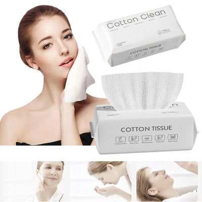 Face Cloths For Washing,100Pcs Cotton Facial Wipes Face Towel Lint Soft Dry Wipe Facial Tissue For Cleaning Face Makeup Removing Office Travel (2, White, l)