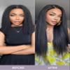LUVME HAIR Hair Extensions Real Human Hair Fullness with 1 Pack, 22 Inch 135g 7pcs Kinky-straight Human Hair Clip ins Seamless Clip ins view 4