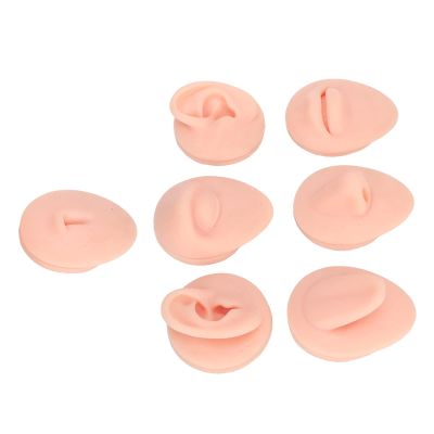 Ear Model, Simulation Easy To Operate Reusable Flexible Human Piercing Practice Model Silicone Nose Tongue Model for Piercers (Light Beige)