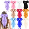 10 Pack Large Hair Bows for Women Girls, Hair Accessories Ribbon Bow Hair Clips Silky Satin Big Hair Bows French Bowknot Hairpin for Long Hair, Curly, Short Hair, Straight view 1