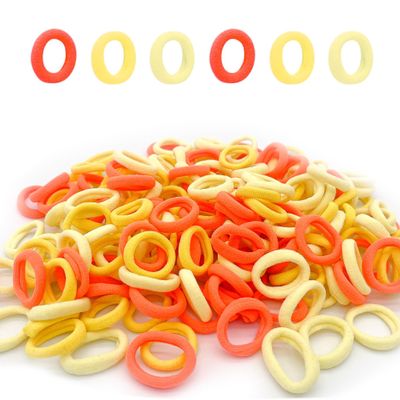 200 PCS Baby Hair Ties Seamless Toddler Hair Ties hair ties for little girls Orange Small Elastic Ponytail Holders Soft Hair Accessories & Cute Scrunchies for Kids (yellow-orange)