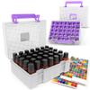 GPG2 Essential Oil Organizer for 35 Bottles, Hard Shell Storage Case with Shelf Display Lid & Travel Handle, Fits 5ml/10ml/15ml, Roller Bottles, Compatible with Top Brands, Lavender view 1