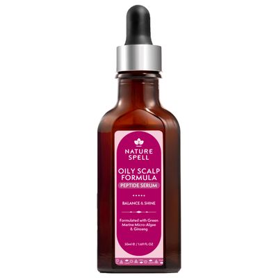 Nature Spell Scalp Serum for Oily Scalp, Treatment with Ginseng, Witch Hazel & Peptides, 1.69 Fl Oz