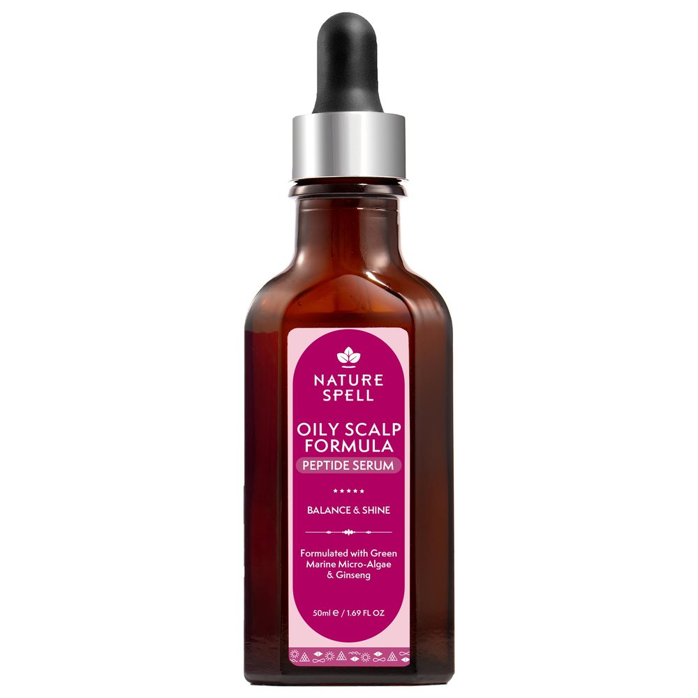 Nature Spell Scalp Serum for Oily Scalp, Treatment with Ginseng, Witch Hazel & Peptides, 1.69 Fl Oz