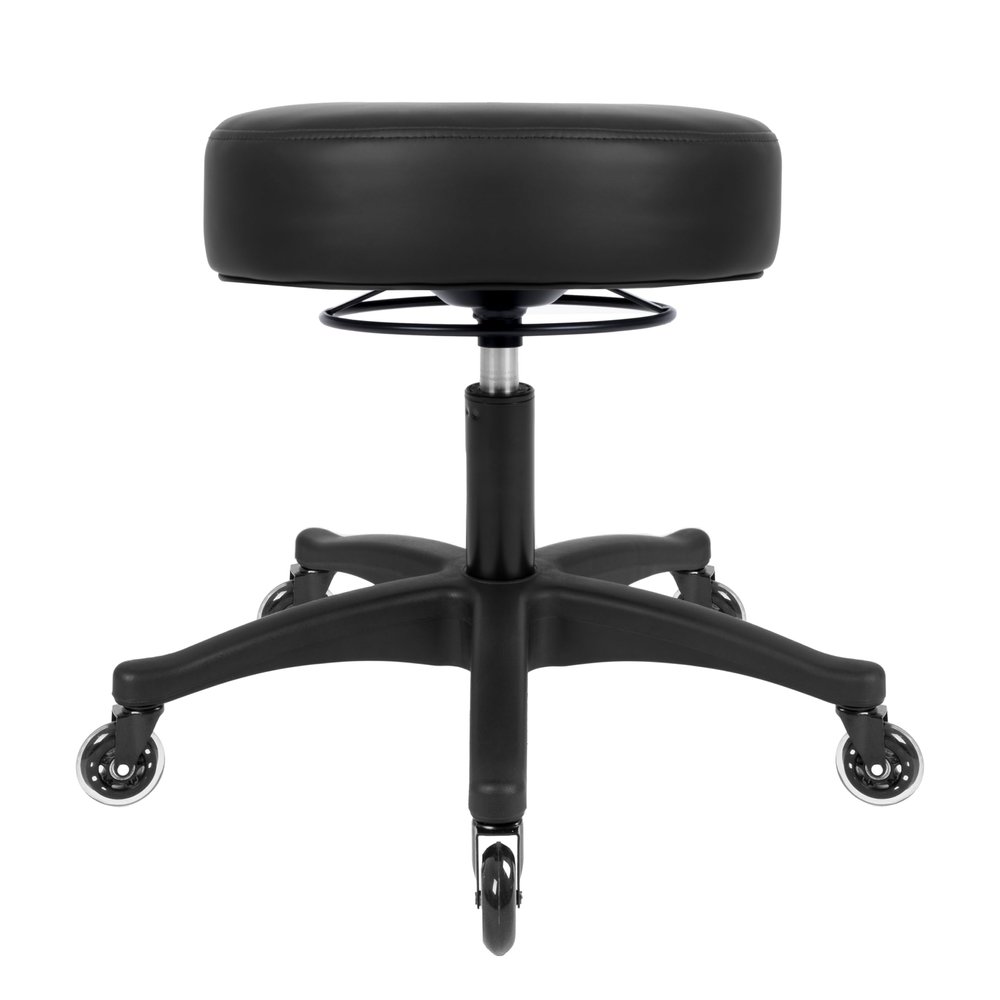 TAKE UR SEAT All-Purpose Stools with Adjustable Seat and Easy Clean Performance Fabrics for Cleanroom Lab Medical Office Classroom Shop Garage Spa Massage Tattoo(Blade Wheels) (15" Black)