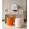 Sufeasdf Aimeryup Bedroom Low Stool Round with Artificial Leather Seat Cushion Dressing Table Cosmetic Manicure 40X33CM(Size:33X40CM,Color:B) view 3