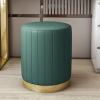 Sufeasdf Aimeryup Bedroom Low Stool Round with Artificial Leather Seat Cushion Dressing Table Cosmetic Manicure 40X33CM(Size:33X40CM,Color:F) view 2