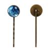 4 Pieces Bobby Pins Hair Clips for Women, Abstract Marble Blue Decorative Hairpin Hair Barrettes for Girls, Elegant Brown Hair Accessories view 2