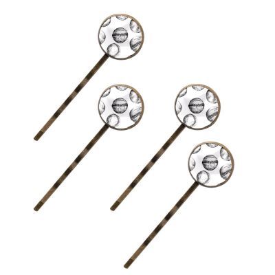 4 PCS Womens Hair Barrettes, Baseball Sports Pattern Long Bobby Hair Pins for Girls, Stainless Steel Hair Clips Headwear Styling Tools Hair Accessories