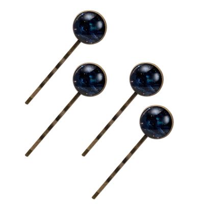 4 PCS Womens Hair Barrettes, Night Galaxy Glitter Sky Long Bobby Hair Pins for Girls, Stainless Steel Hair Clips Headwear Styling Tools Hair Accessories