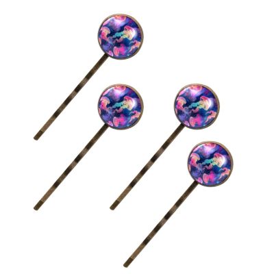 4 Pcs Hair Pins for Women, Colorful Ocean Jellyfish Aesthetic Pattern Long Bobby Pins Vintage Hairpins Decorative Elephant Hair Barrettes with Jewelry Gift Box