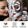 BOBISUKA Black Face Body Paint Liquid Texture Washable Non Toxic Facepaint Fast Drying Foundation Makeup for Halloween Clown Skeleton Skull Cosplay SFX Costume Party Large Capacity(130ml) view 3