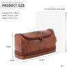 Customized Toiletry Bag Hanging Travel Organizer for Men, Personalized Large Capacity Bag Engraved Name Text, Custom Waterproof Leather Bathroom Dopp Shaving Kit Birthday Groomsmen Wedding Gift view 2