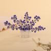 Rumtock Blue Beads Branch Hair Piece for Wedding Brides Women Girls Black Hair Accessories Boho Jewelry (Blue) view 1
