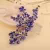 Rumtock Blue Beads Branch Hair Piece for Wedding Brides Women Girls Black Hair Accessories Boho Jewelry (Blue) view 2