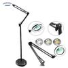 DGT 2 Colors Adjustable LED Salon Tattoo Nail Lamp Floor Stand Reading Light with Magnifying Glass view 2