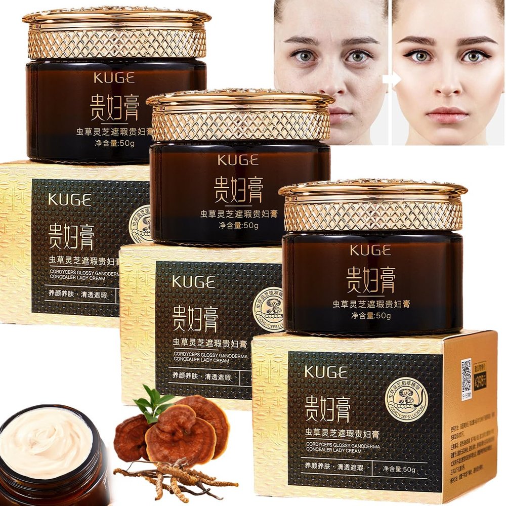 Cordy-ceps Lingzhi Noblewoman's Cream, 50g KUGE Face Ganoderma Tone-Up Lady Japan Cordy-ceps Ganoderma Balm, Luxurious Moisturizing Tone up Cream (150g)