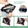 2 Pcs Pocket Cosmetic Bag, Peace Dove Flower Pattern Self-Closing Shrapnel Makeup Bag No Zipper Small Makeup Pouch for Mini Travel Storage for Cosmetics Headphones Jewelry Organizer view 3