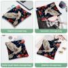 2 Pcs Pocket Cosmetic Bag, Peace Dove Flower Pattern Self-Closing Shrapnel Makeup Bag No Zipper Small Makeup Pouch for Mini Travel Storage for Cosmetics Headphones Jewelry Organizer view 4