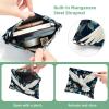 2 Pcs Pocket Cosmetic Bag, Peace Dove Flower Pattern Self-Closing Shrapnel Makeup Bag No Zipper Small Makeup Pouch for Mini Travel Storage for Cosmetics Headphones Jewelry Organizer view 3