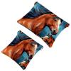 2 Pcs Pocket Cosmetic Bag, Cool Running Horse Self-Closing Shrapnel Makeup Bag No Zipper Small Makeup Pouch for Mini Travel Storage for Cosmetics Headphones Jewelry Organizer view 1