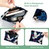 2 Pcs Pocket Cosmetic Bag, Peace Dove Flower Pattern Self-Closing Shrapnel Makeup Bag No Zipper Small Makeup Pouch for Mini Travel Storage for Cosmetics Headphones Jewelry Organizer view 3